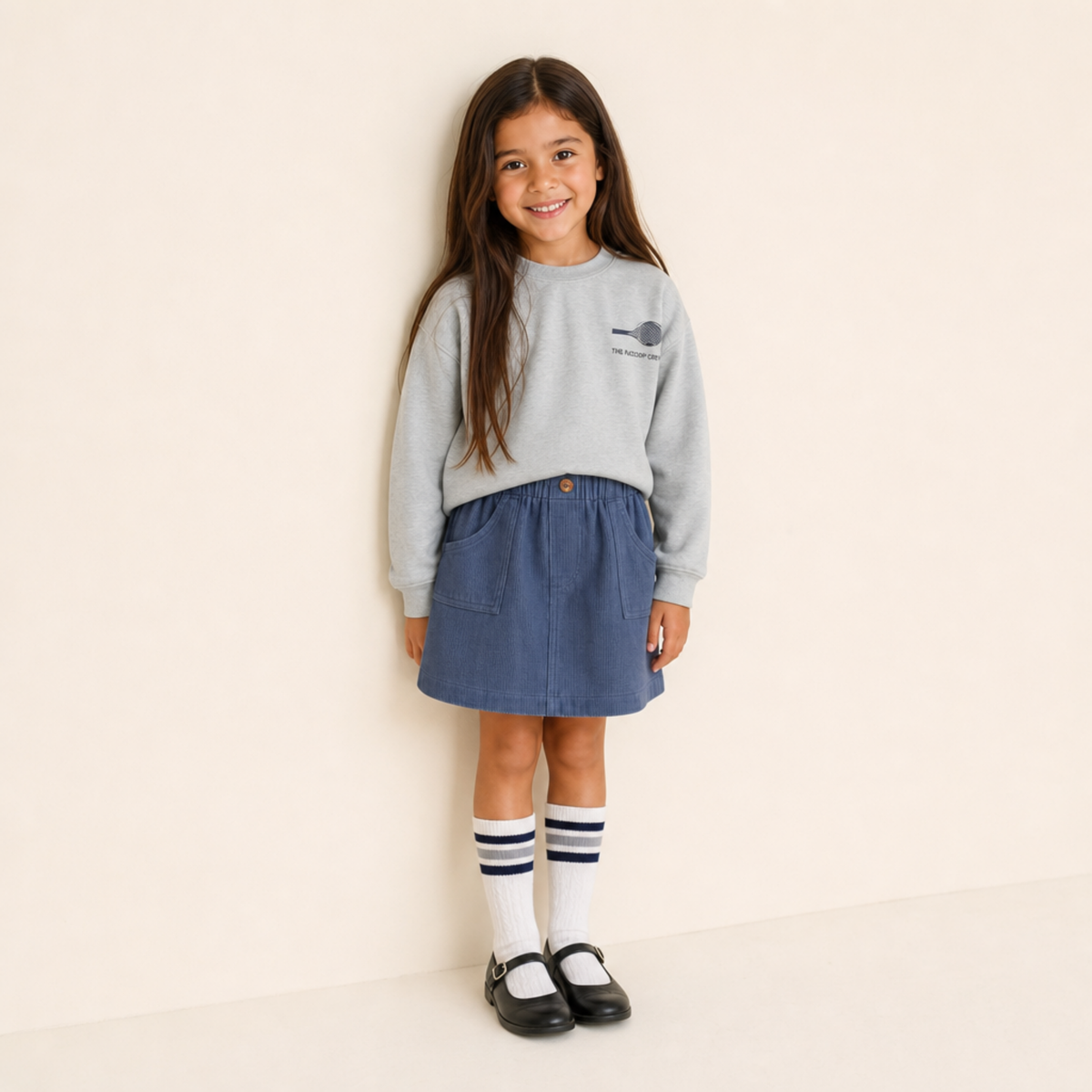 Organic Corduroy Skirt - Navy detail