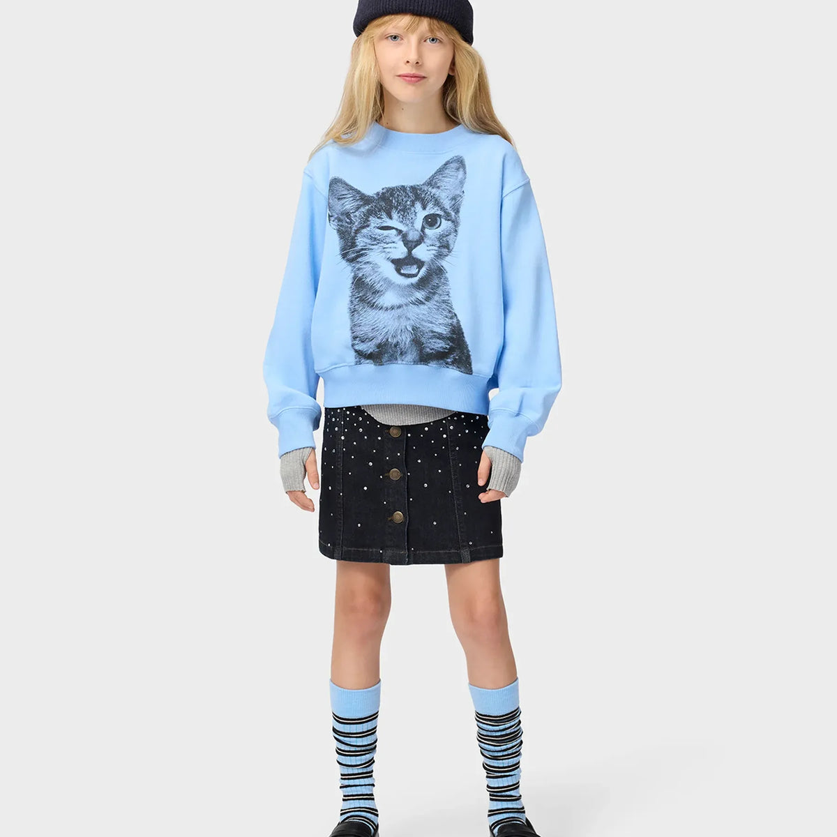 MARGE SWEATSHIRT || BLUE KITTEN