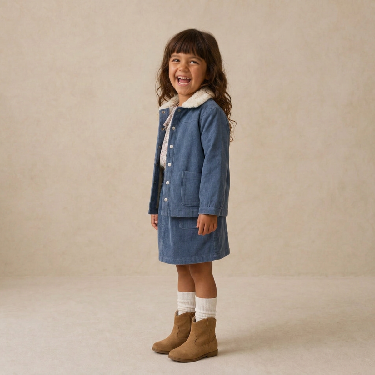 Organic Corduroy Skirt - Navy