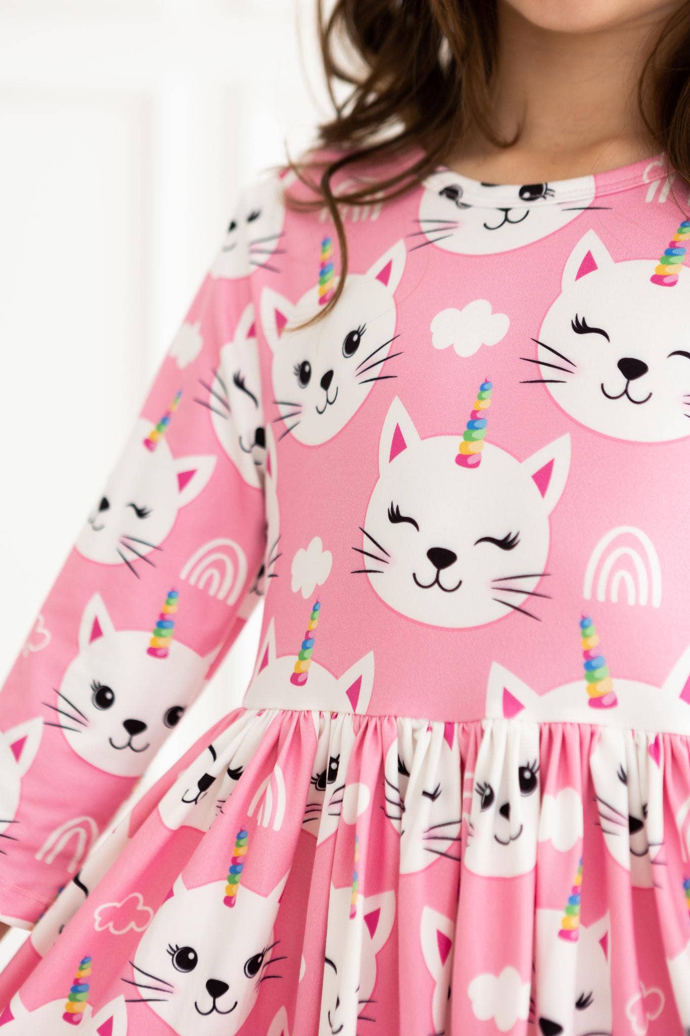 UNICORN KITTIES TWIRL DRESS