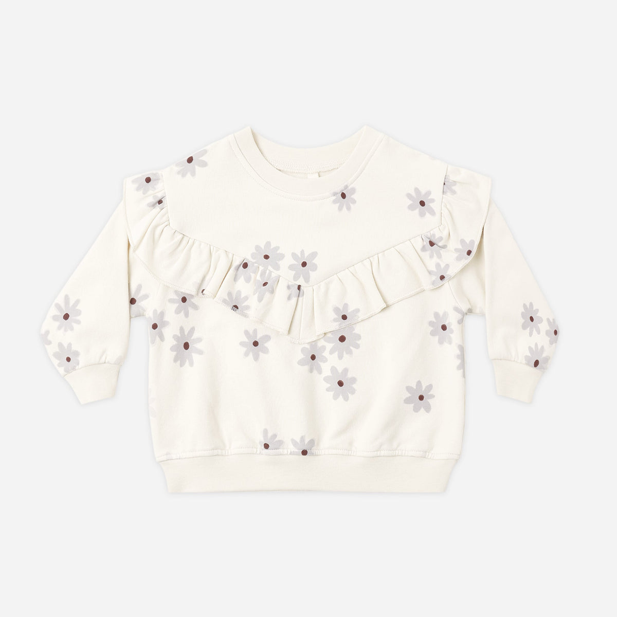 Ruffle Fleece Sweatshirt Blue Daisy