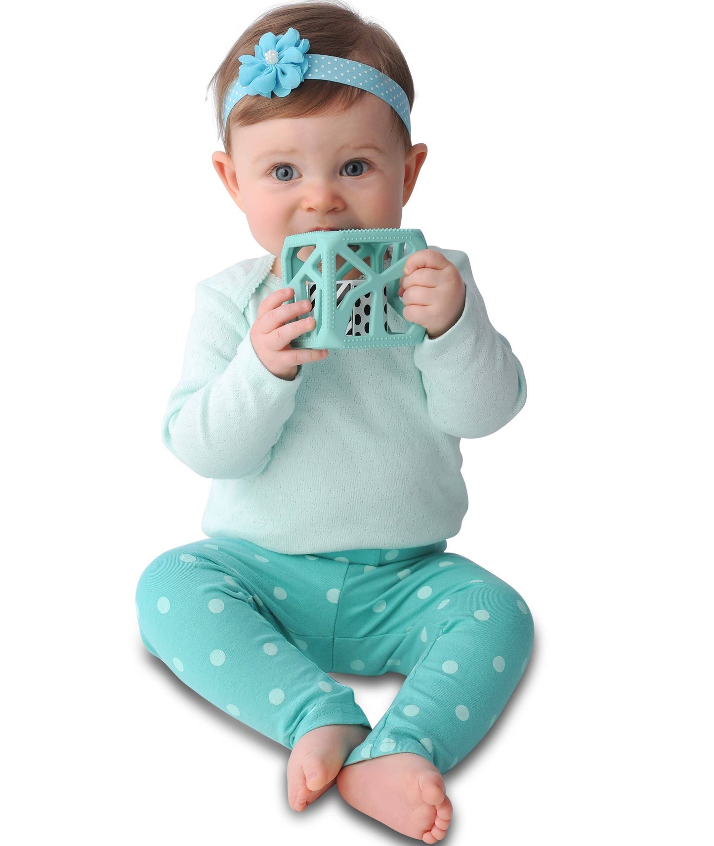 CHEW CUBE || SILICONE TEETHER RATTLE || PINK