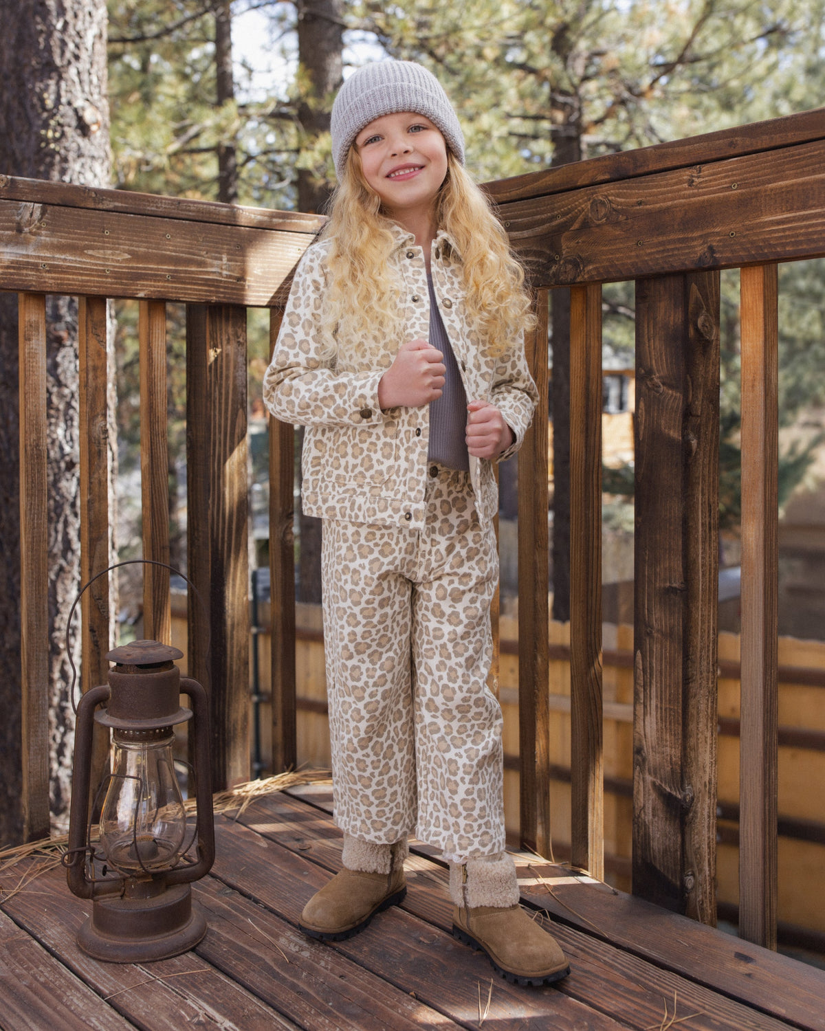 DENIM CHORE COAT || LEOPARD