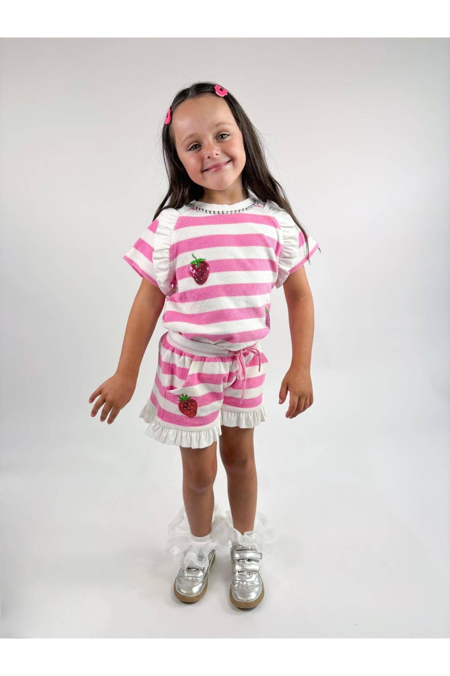 TERRY CLOTH SHORT / SHIRT SET || STRAWBERRY
