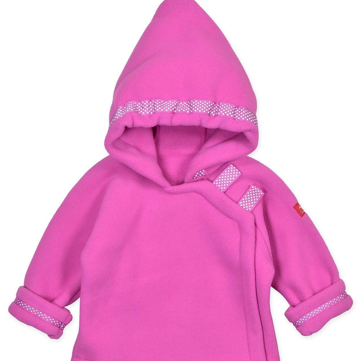 WARMPLUS FLEECE JACKET W/ DOT RIBBON || BRIGHT PINK