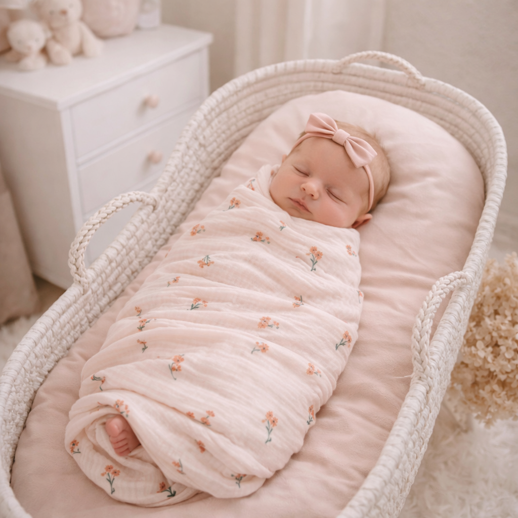 BAMBOO BUSLIN SWADDLE BLANKET || PETITE POSIES