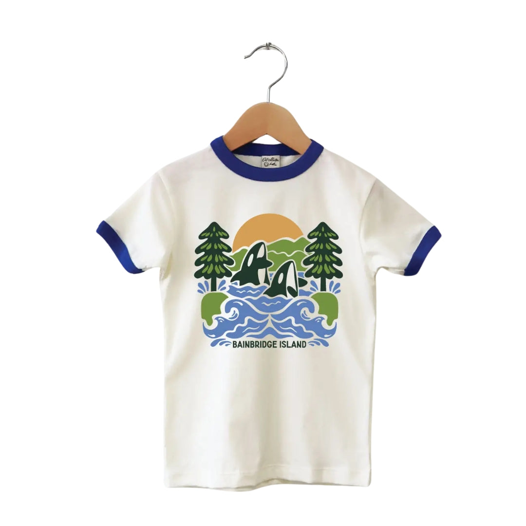 BAINBRIDGE ISLAND T-SHIRT ||  NATURAL/BLUE