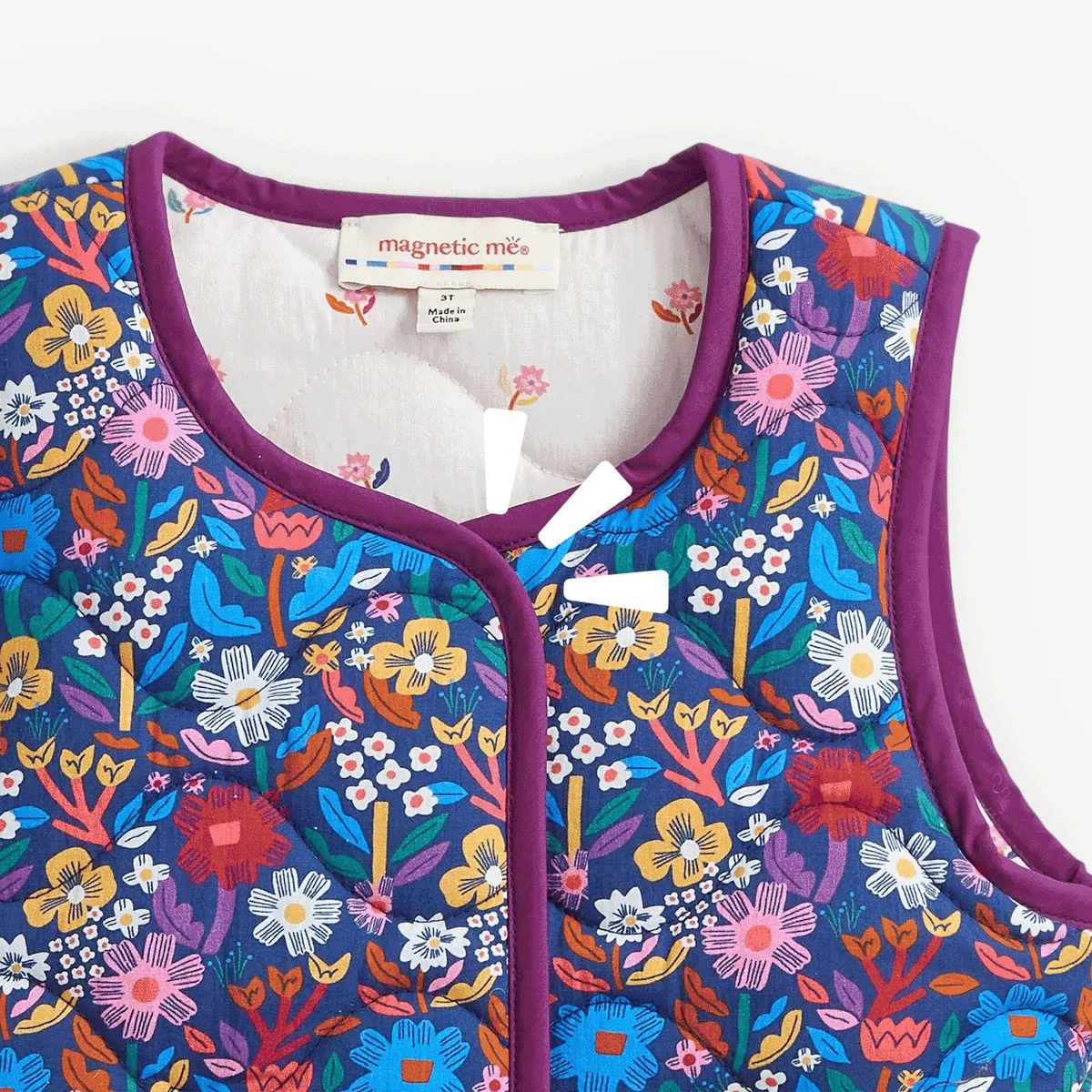 QUILTED REVERSIBLE GIRLS VEST || FLORAL
