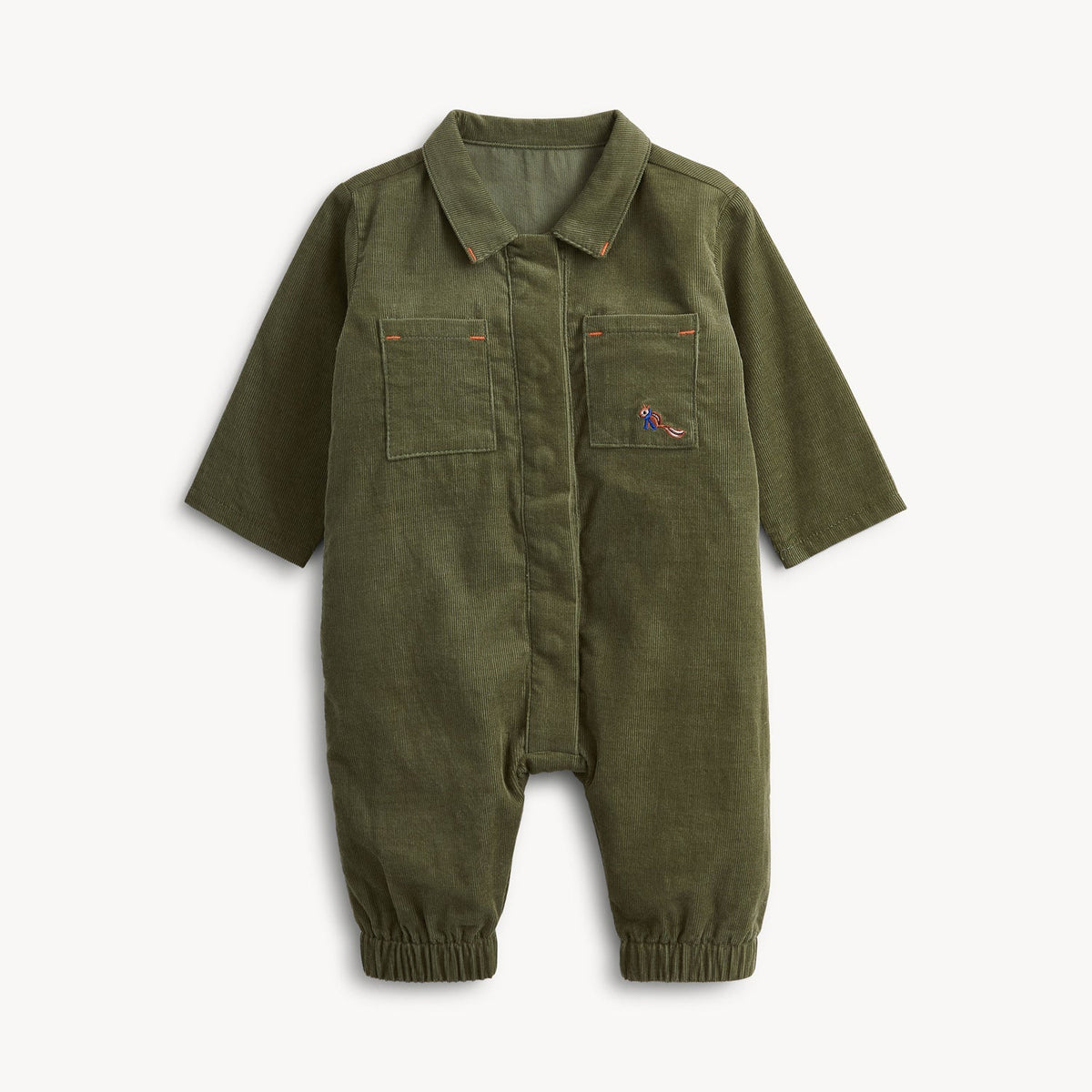 GREEN CORDUROY BOY ROMPER