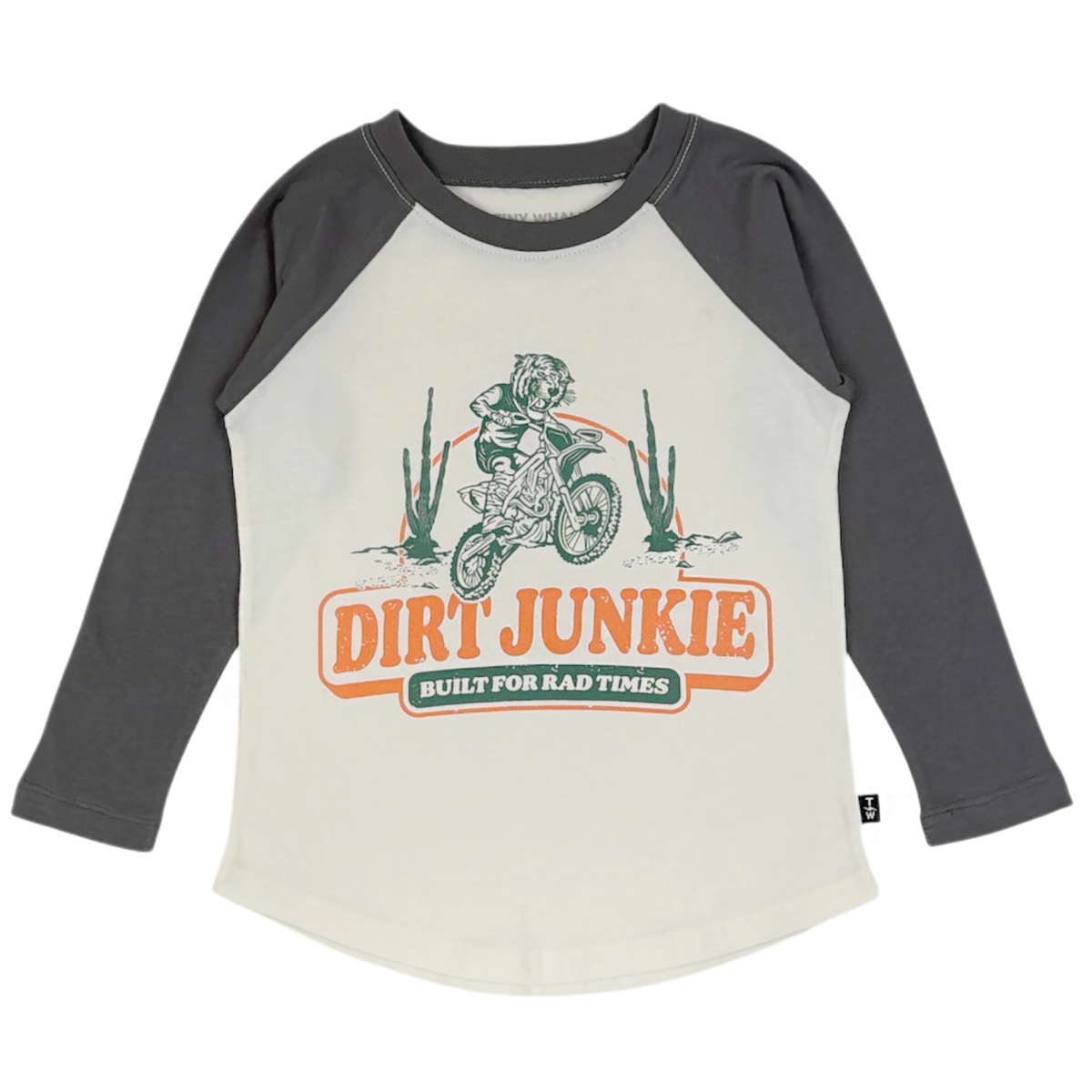 Dirt Junkie Boys Raglan Natural/Vintage Black