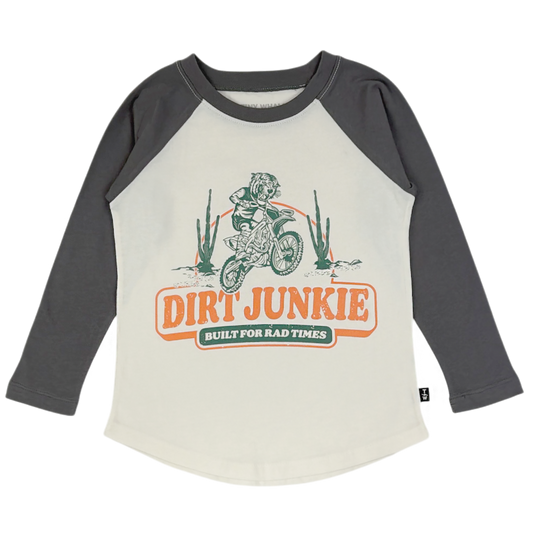 Dirt Junkie Boys Raglan Natural/Vintage Black