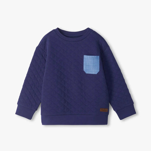 PATRIOT BLUE QUILTED PULLOVER