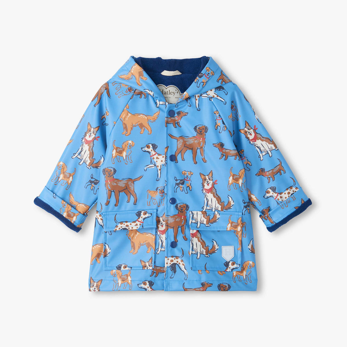 Little Pups Snap Rain Coat - Heritage Blue