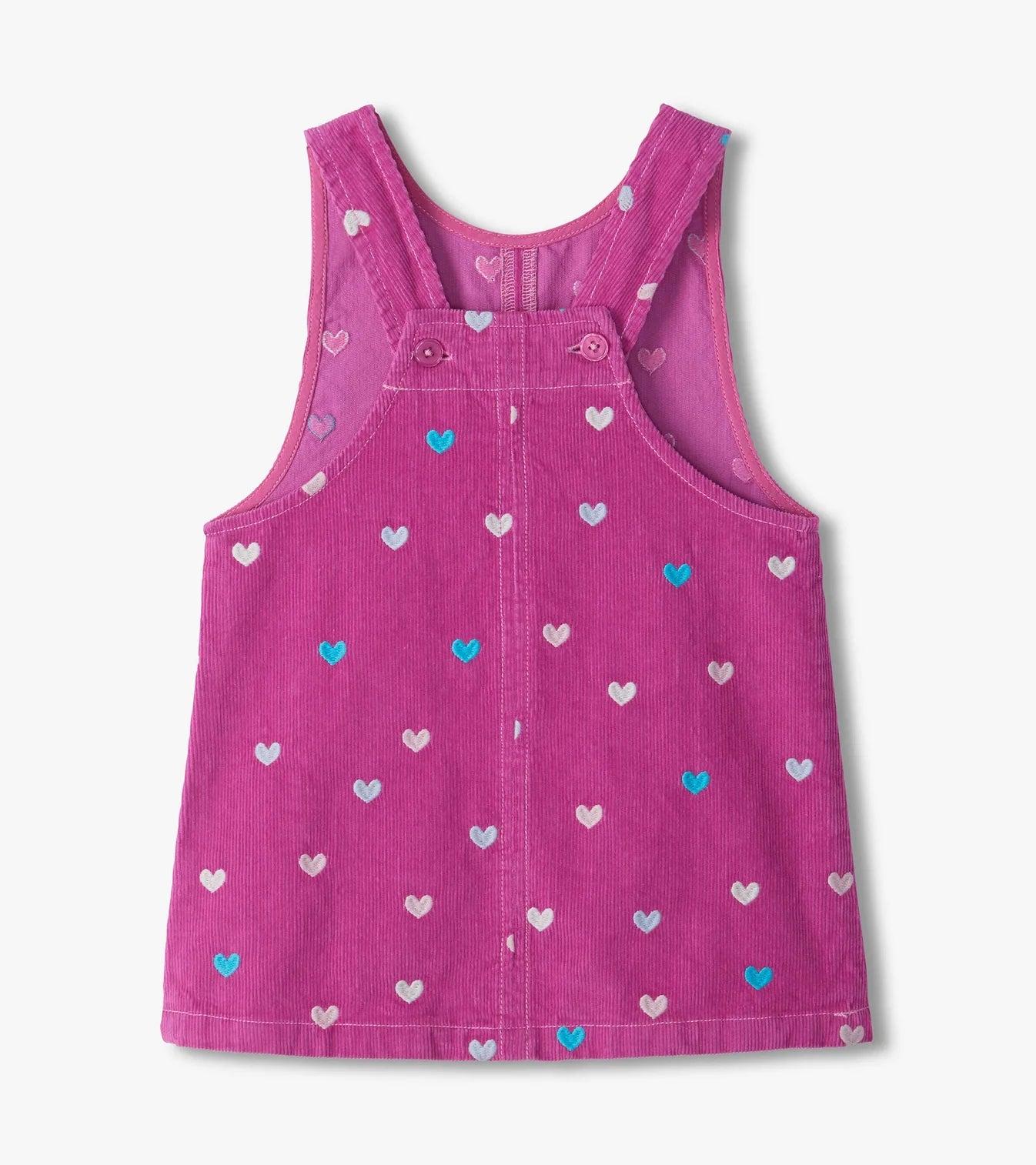TINY HEART EMBROIDERED CORD DRESS