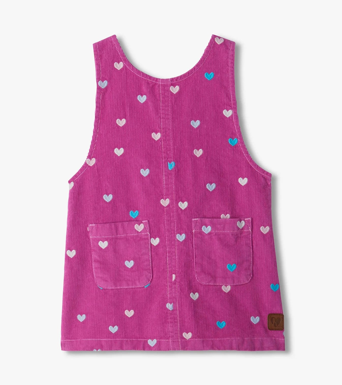 TINY HEART EMBROIDERED CORD DRESS