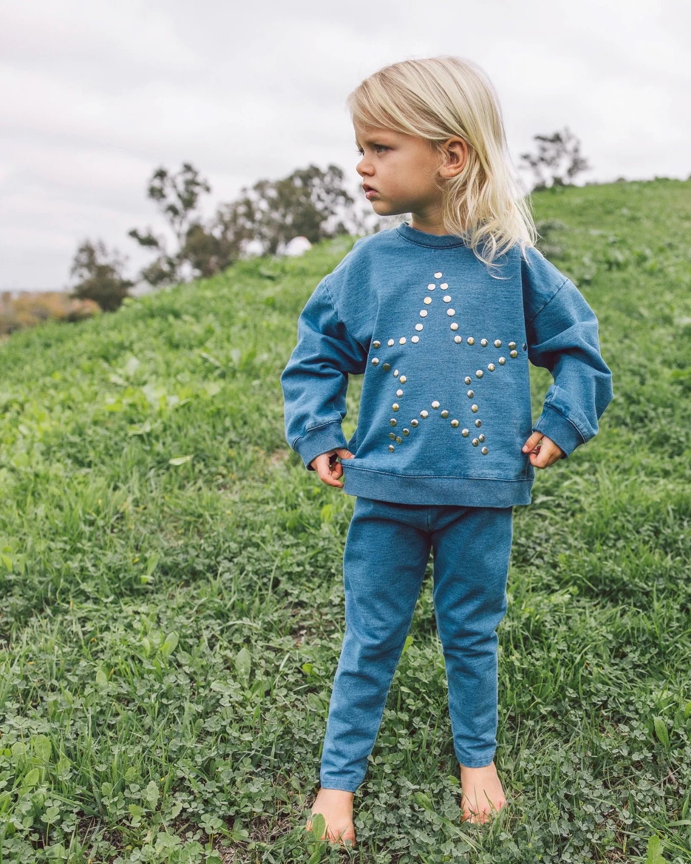 PLAYTIME KNIT DENIM SET || BLUE JEAN
