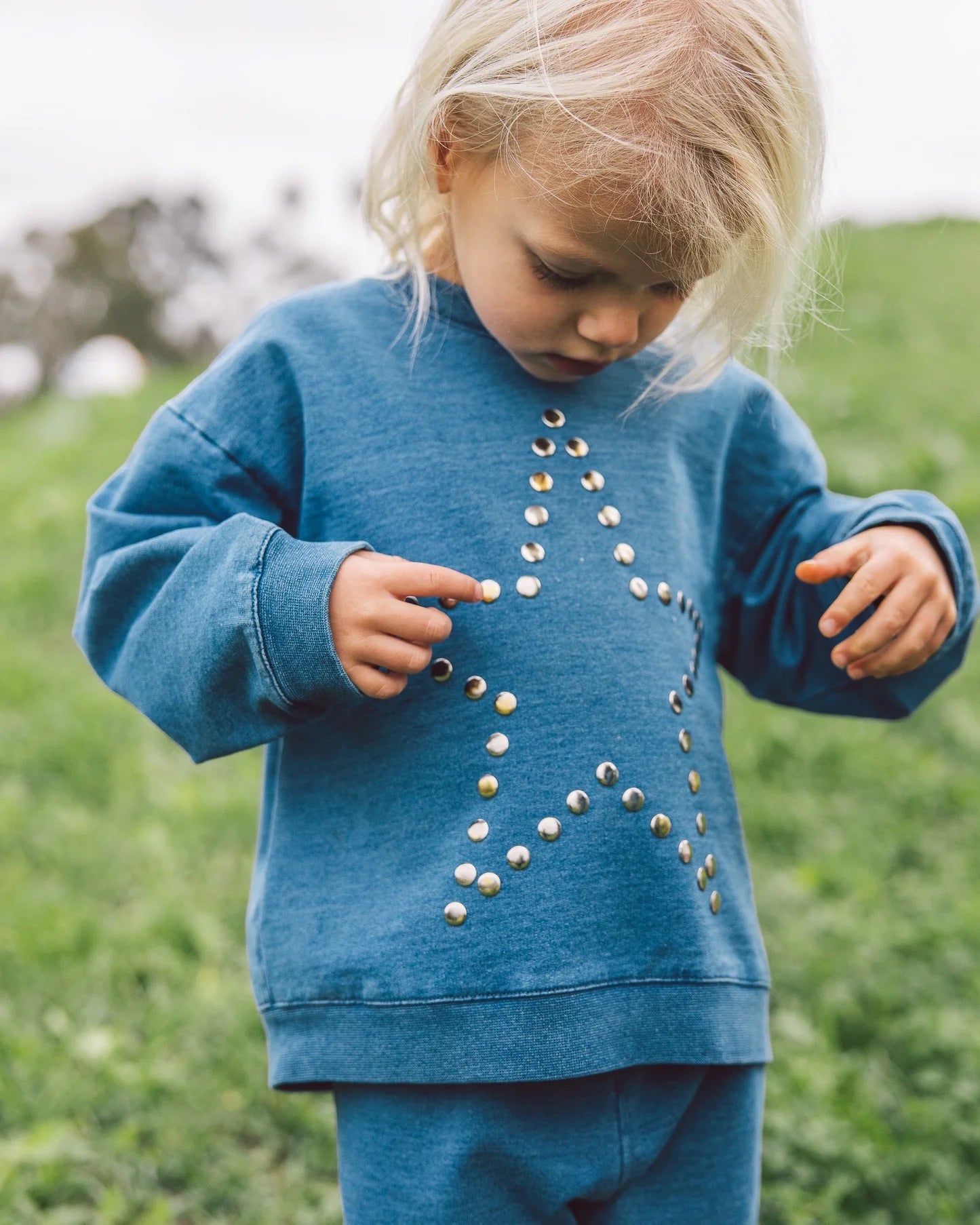 PLAYTIME KNIT DENIM SET || BLUE JEAN
