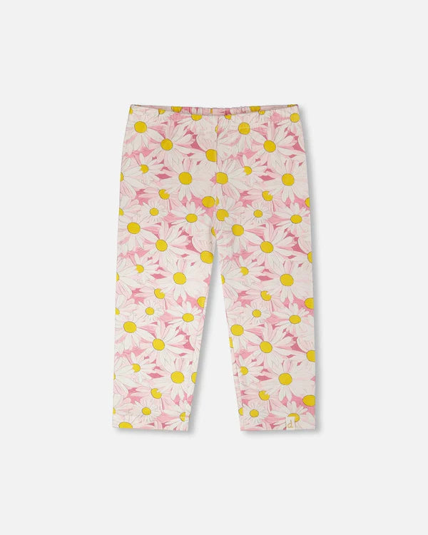 PRINTED DAISIES JERSEY CAPRI