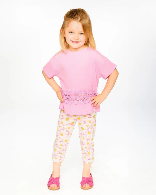 PRINTED DAISIES JERSEY CAPRI