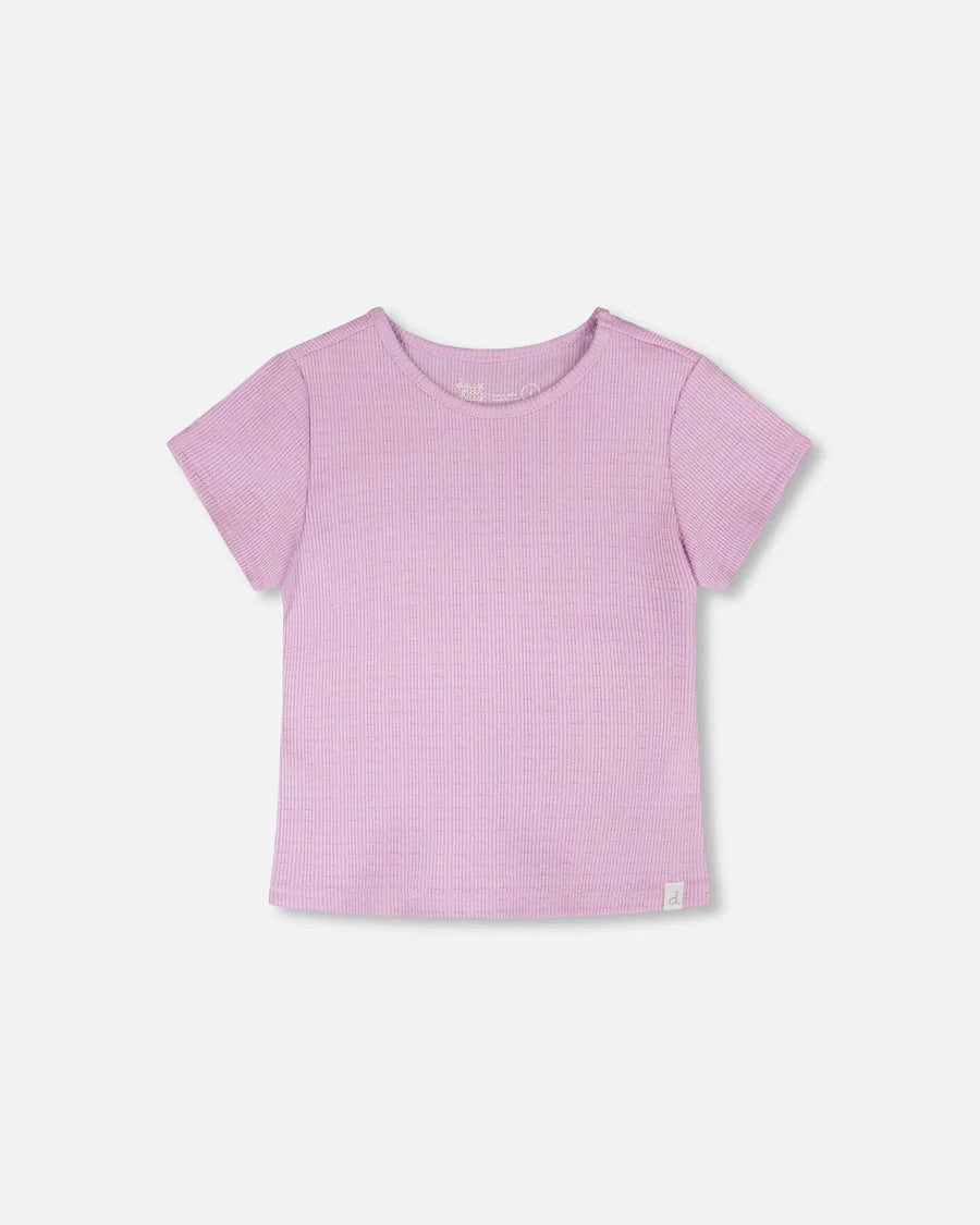 CRINKLE JERSEY T-SHIRT || LILAC