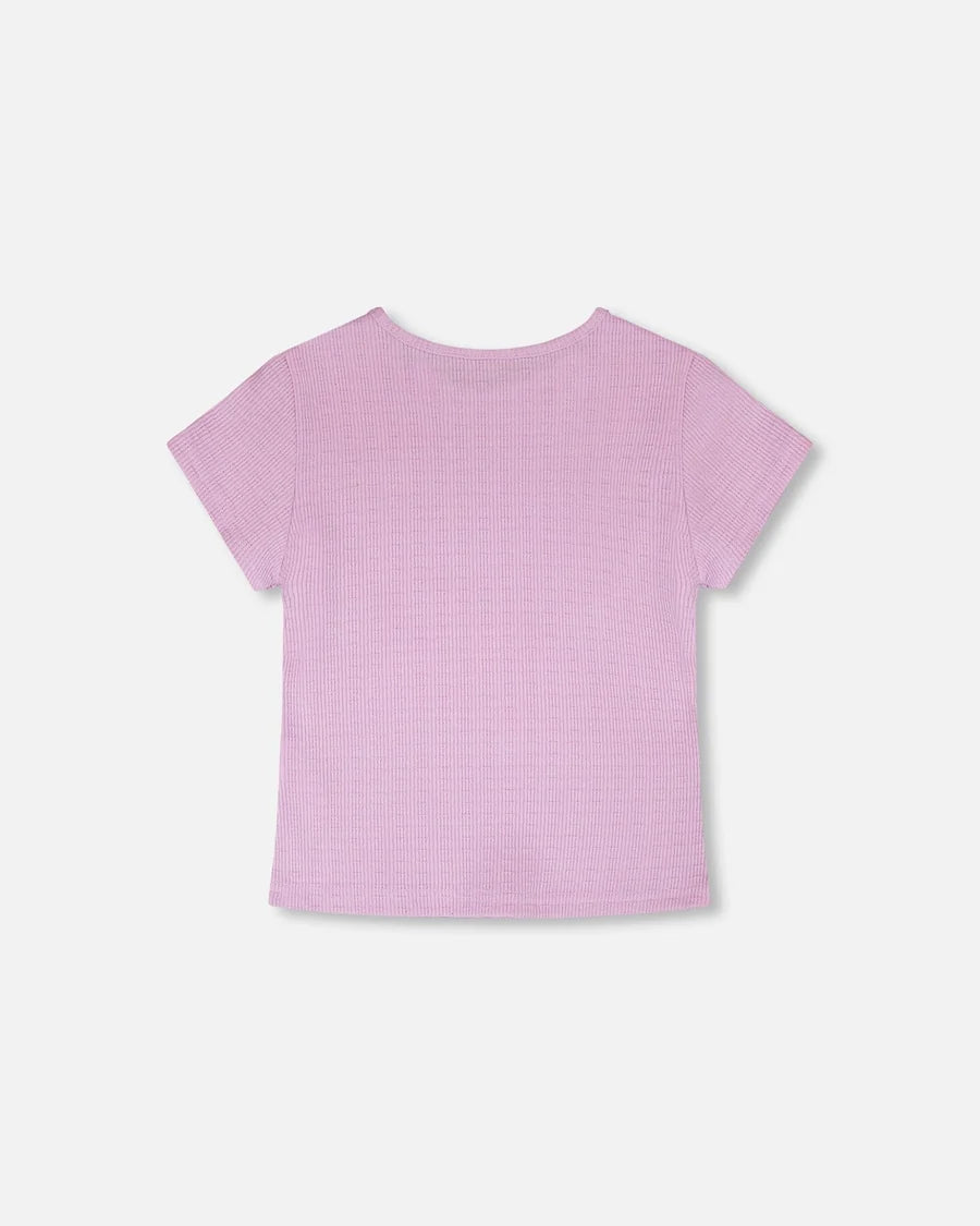 CRINKLE JERSEY T-SHIRT || LILAC