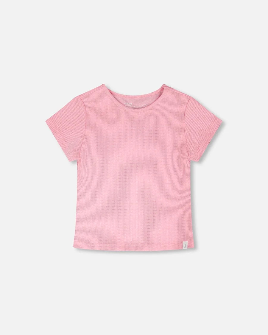 CRINKLE JERSEY T-SHIRT || PINK