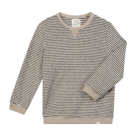 TARQUIN Black/Beige Brushed Stripe Sweater