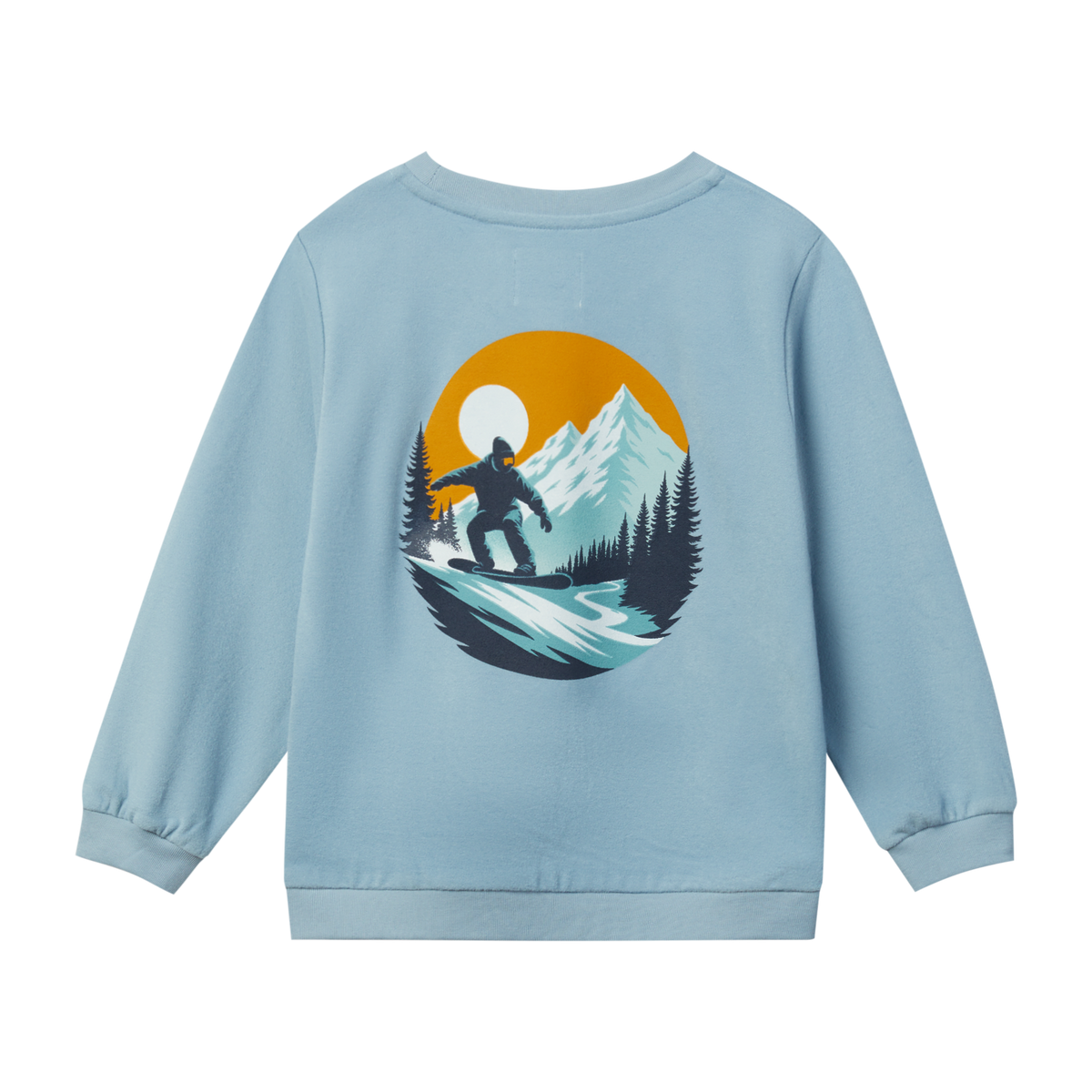 JESTER Blue Snowboard Back Print Sweatshirt