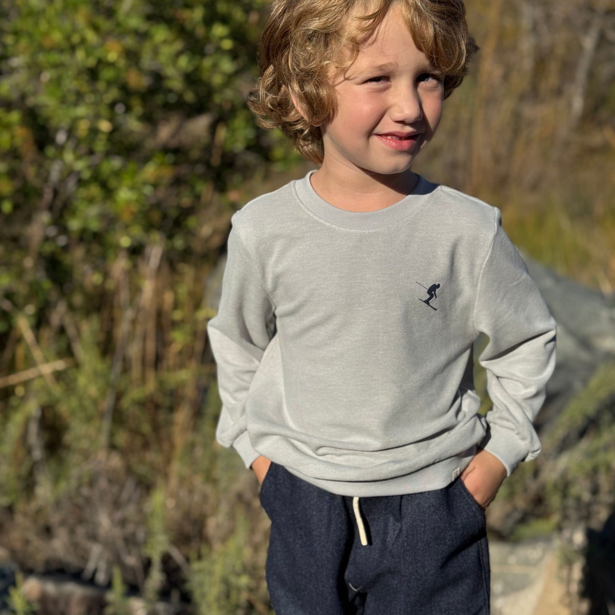 JESTER Grey Ski Back Print Sweatshirt