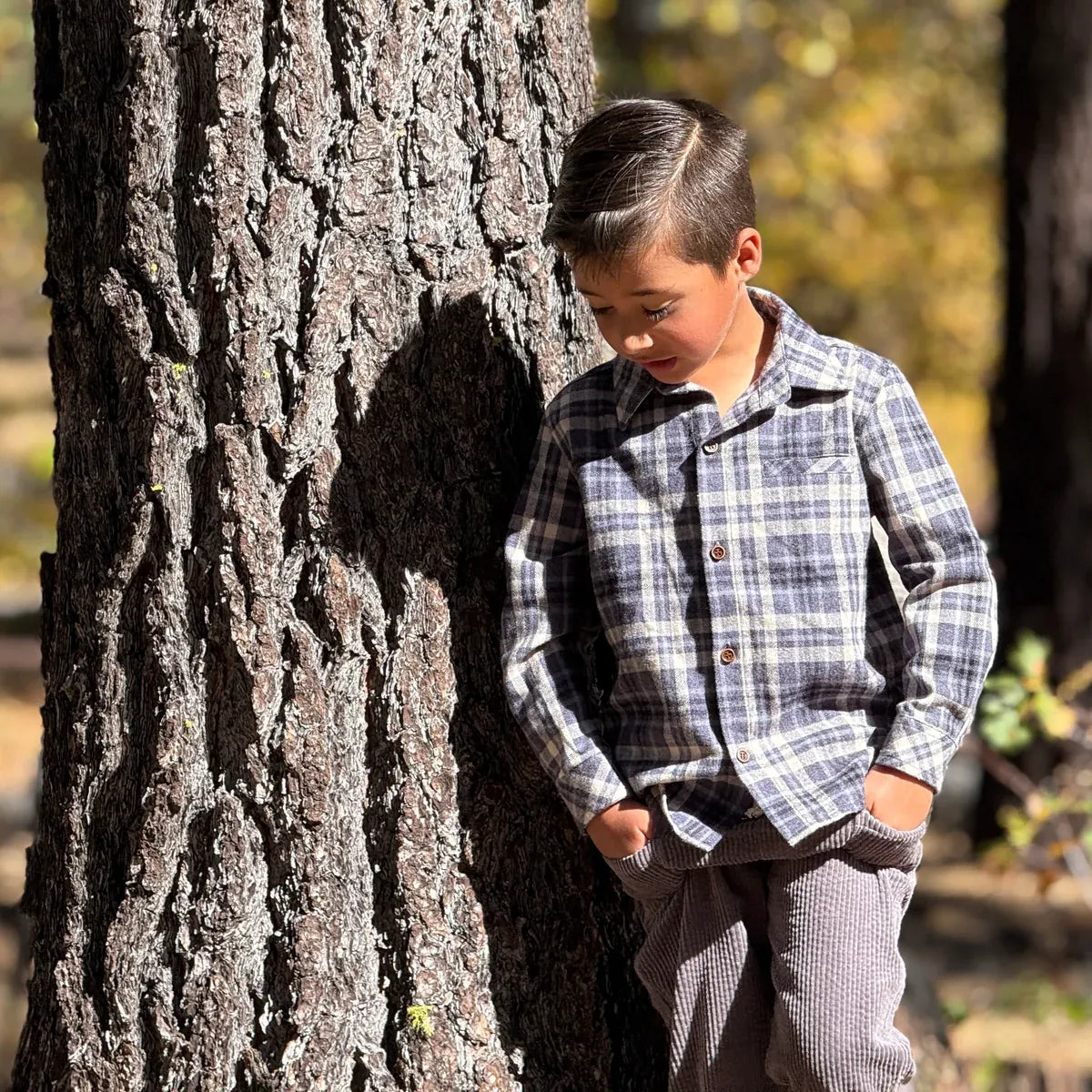 ATWOOD WOVEN SHIRT || BLUE/BEIGE PLAID