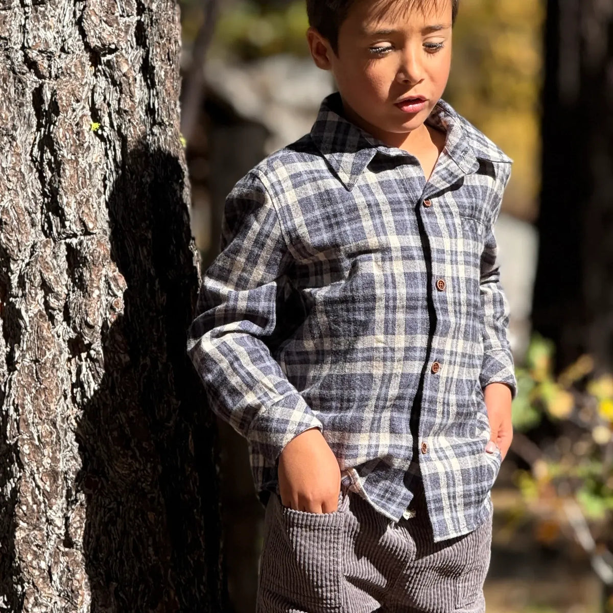 ATWOOD WOVEN SHIRT || BLUE/BEIGE PLAID
