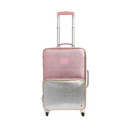 Logan Carry-On Suitcase - Pink/Silver