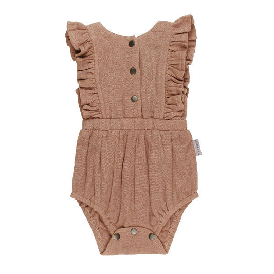 Organic Muslin Ruffle Bodysuit - Adobe