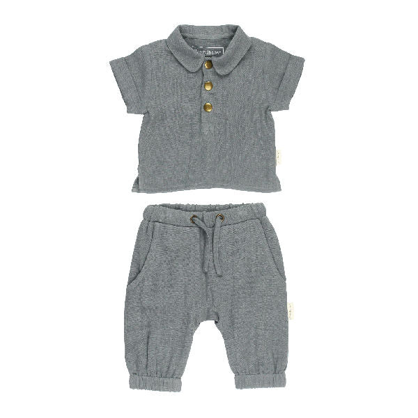Organic Muslin Tee & Harem Pant Set - Moonstone