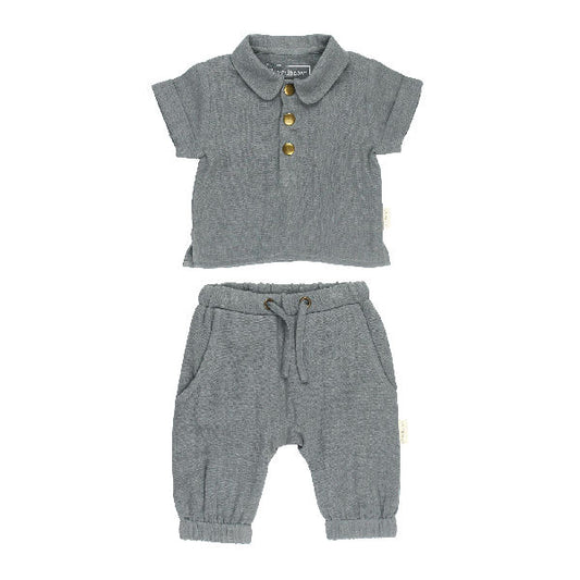 Organic Muslin Tee & Harem Pant Set - Moonstone