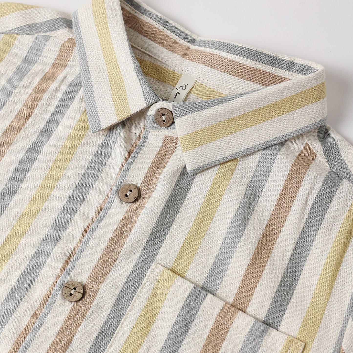 COLLARED SHORT SLEEVE SHIRT || VALENCIA STRIPE