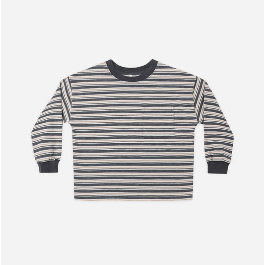 RELAXED LONG SLEEVE TEE BLUE STRIPE