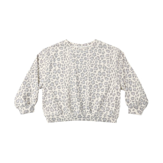 Oversized Sweatshirt Blue Leopard