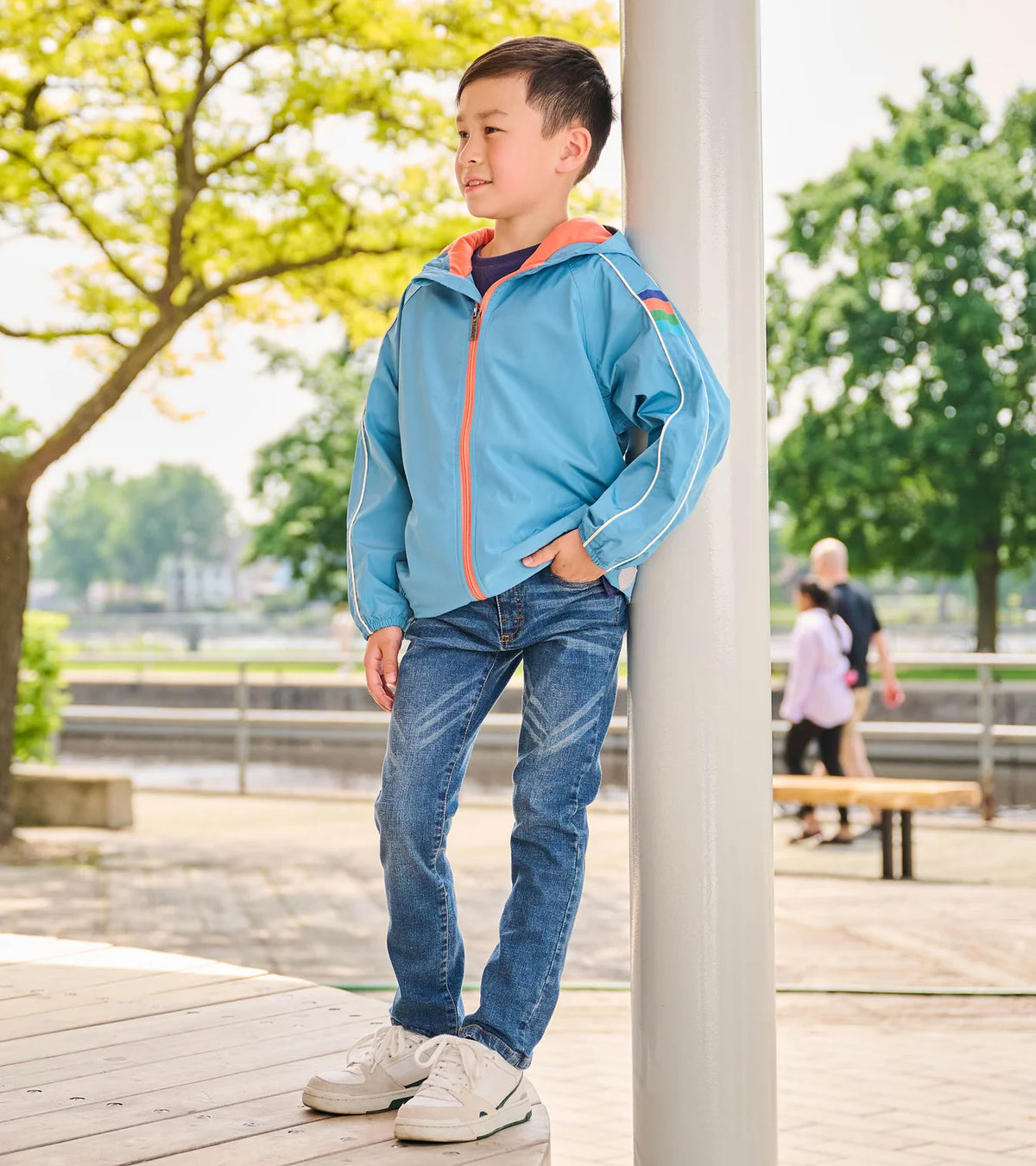 NIAGARA BLUE JERSEY LINED RAIN JACKET