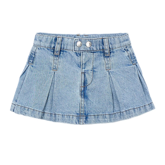 DENIM PLEATED SKIRT