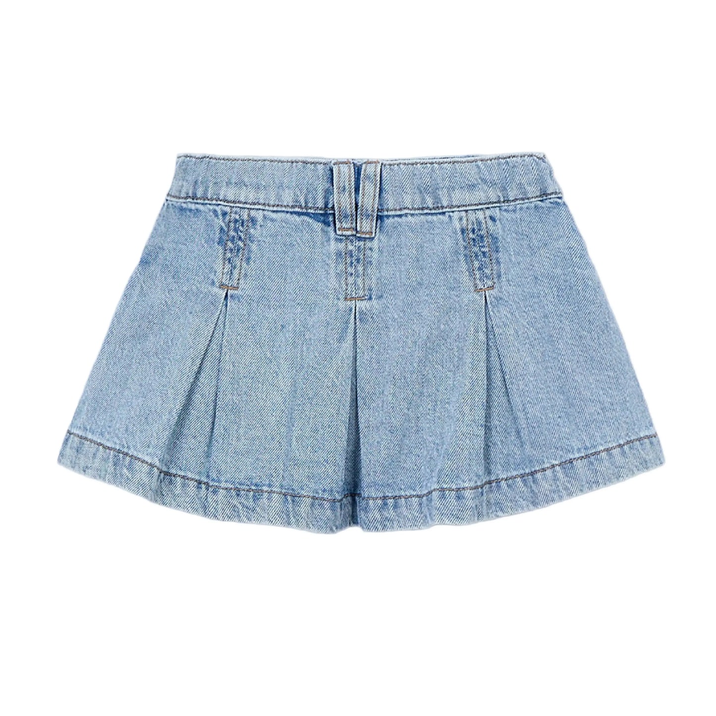 DENIM PLEATED SKIRT