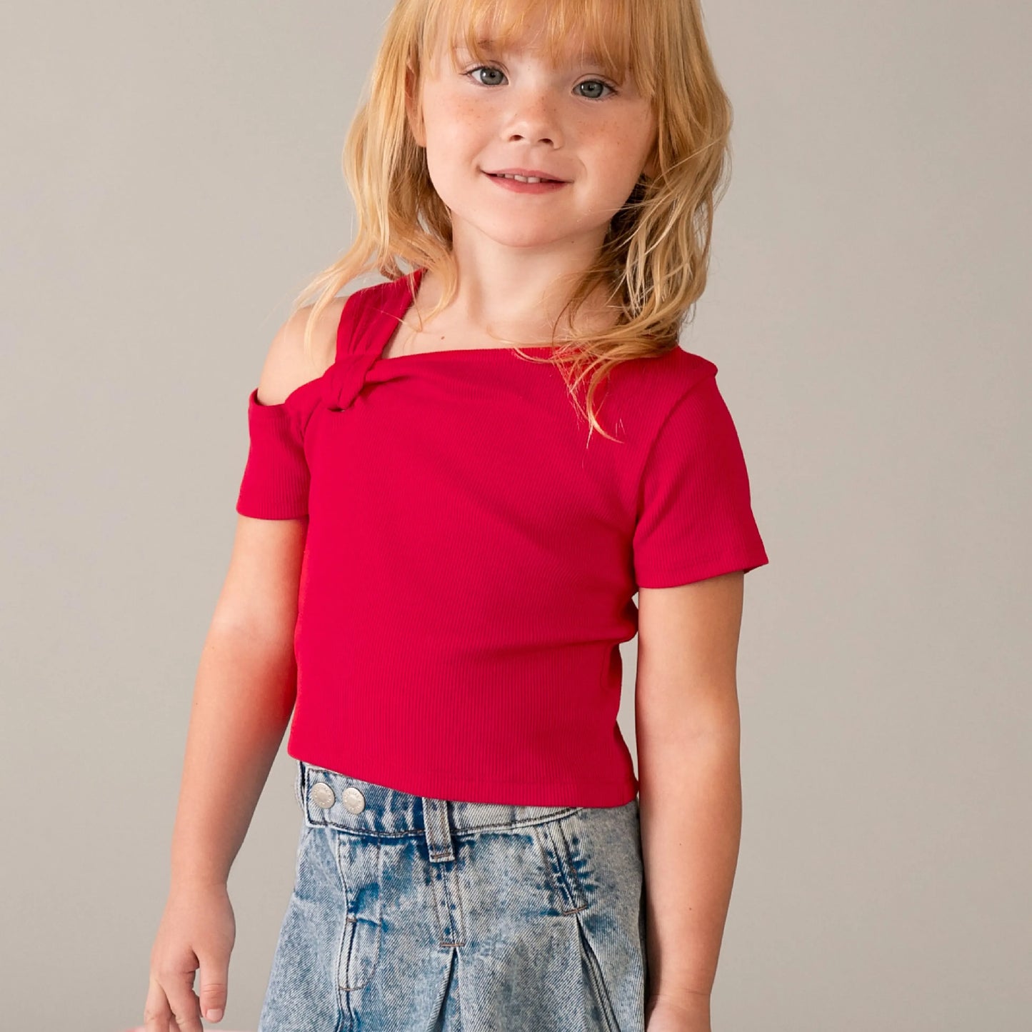 DENIM PLEATED SKIRT