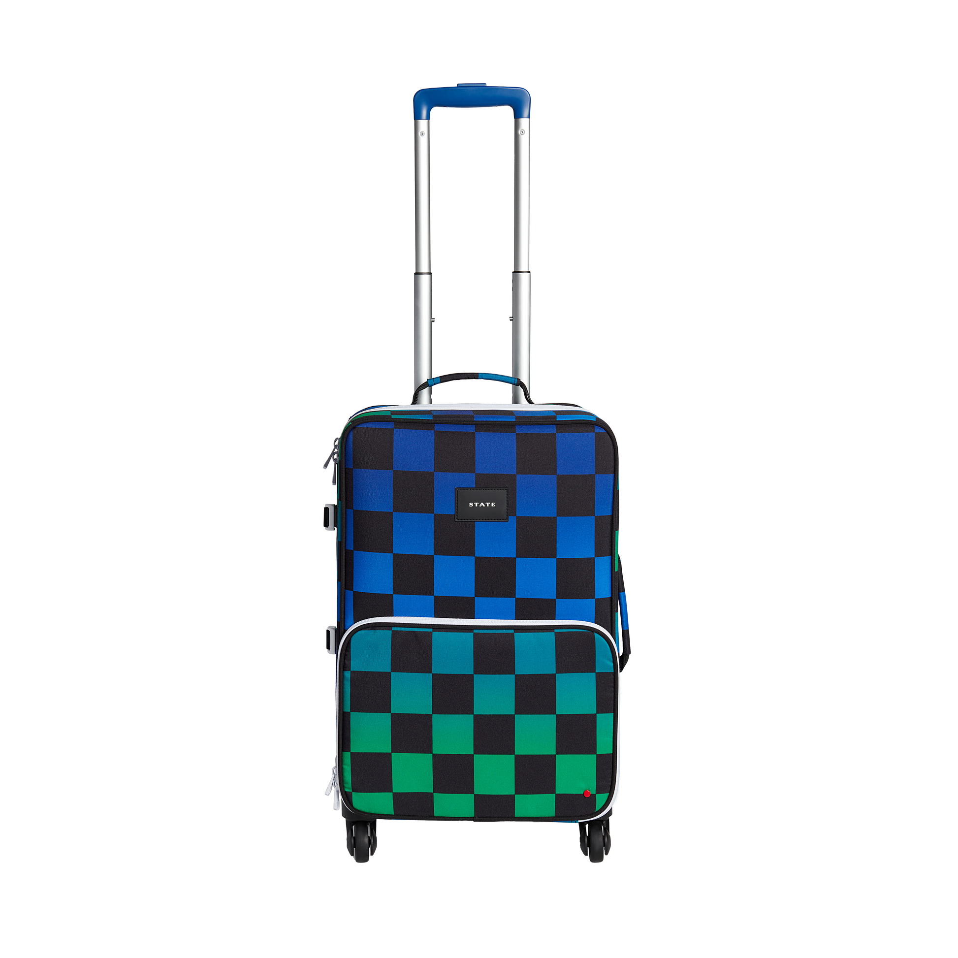 Logan Carry-On Suitcase - Blue Checkerboard