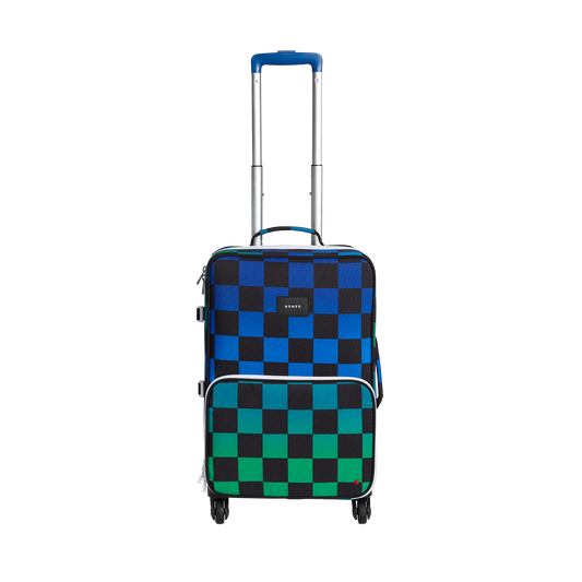 Logan Carry-On Suitcase - Blue Checkerboard