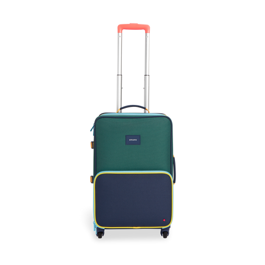 Logan Carry-On Suitcase - Green/Navy