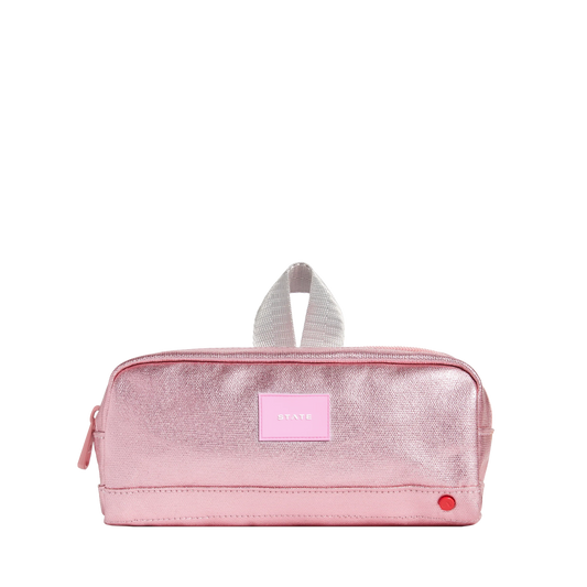 Clinton Pencil Case - Pink/Silver