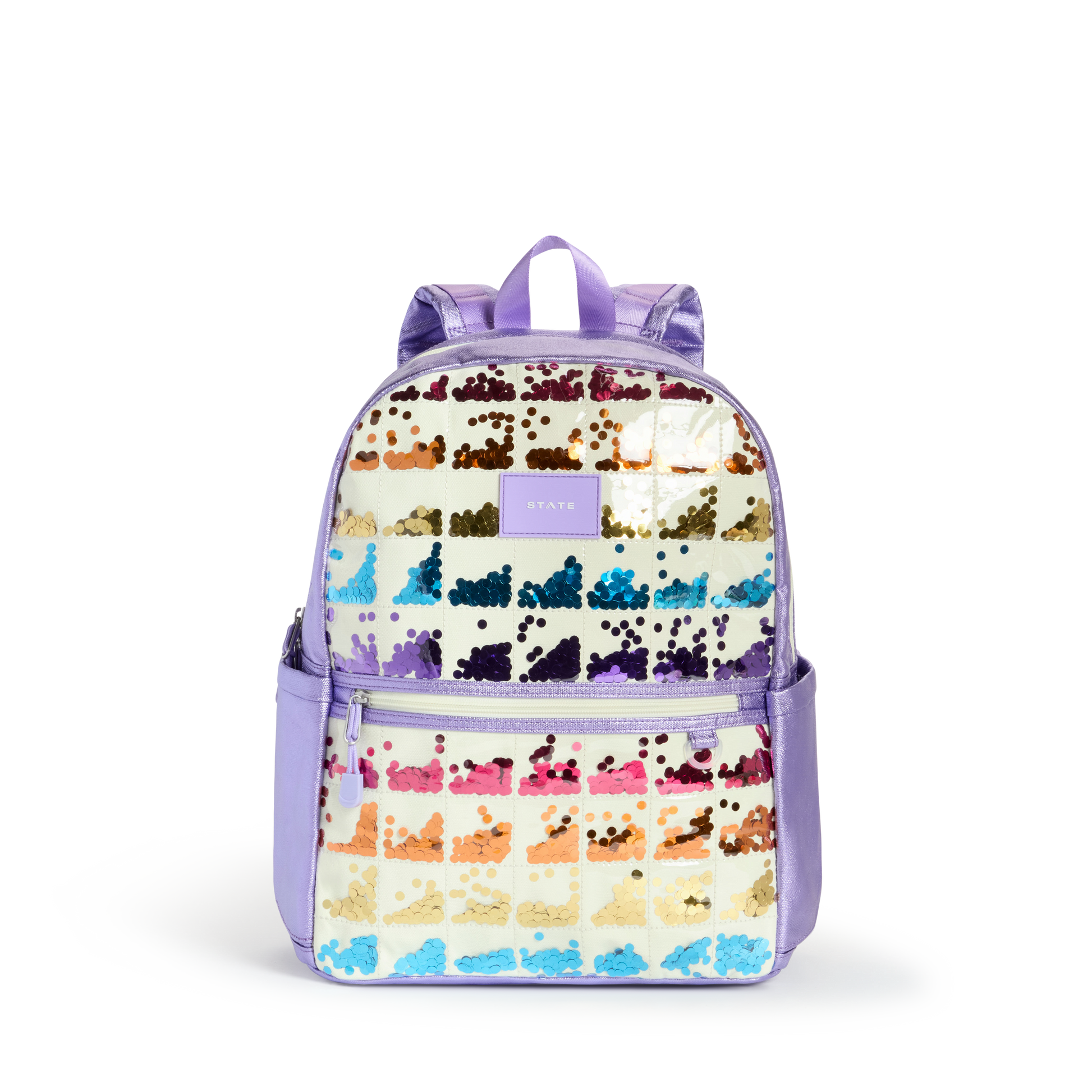 Kane Double Pocket Backpack - Lilac Quilted Sequins