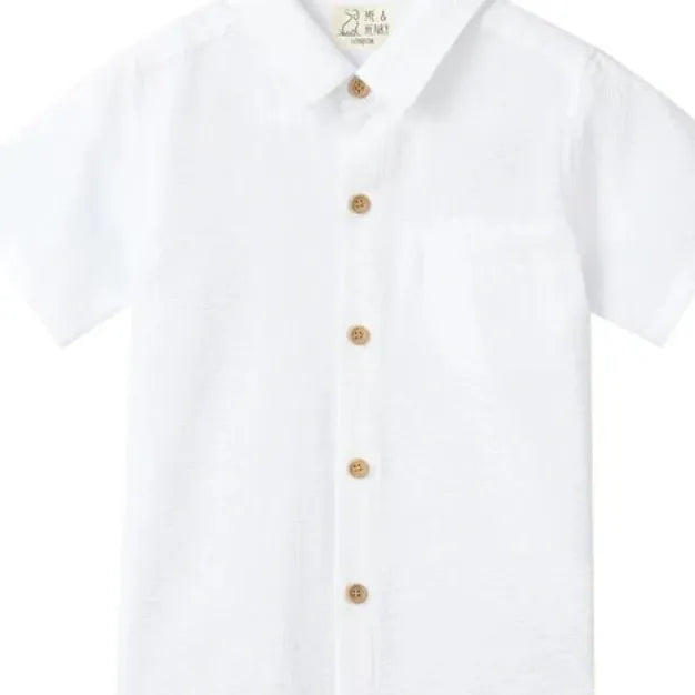 WHITE SEERSUCKER NEWPORT WOVEN SHIRT