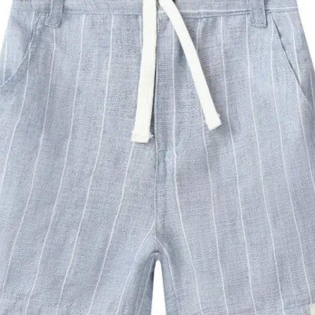 CREW WOVEN CHAMBRAY TEXTURED PLAID SHORTS