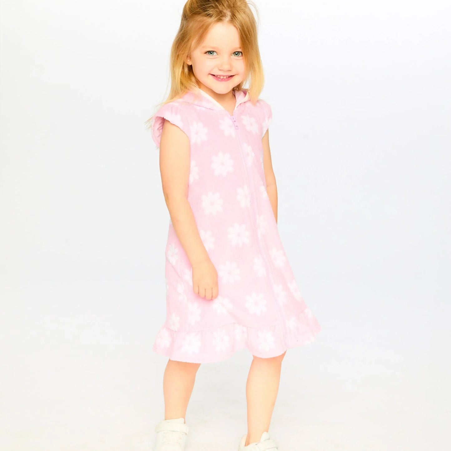 TERRY BEACH DRESS || WHITE FLOWERS